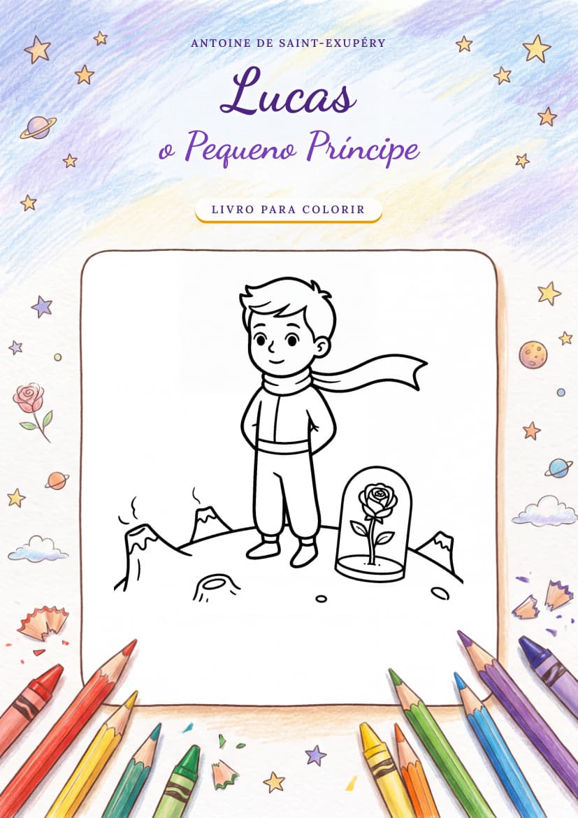 Capa de O Pequeno Príncipe para colorir